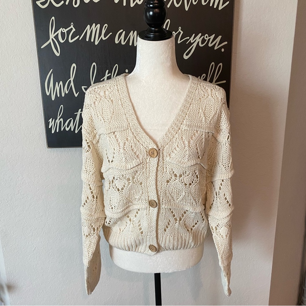 GeeGee Open Knit Cardigan NWT